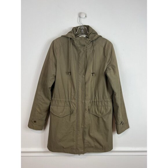 Garnet Hill Hooded Jacket Corded Waist Green Removable Lining Size 6 Casual - Picture 1 of 8